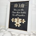 Mom Puzzle Wall Sign Black