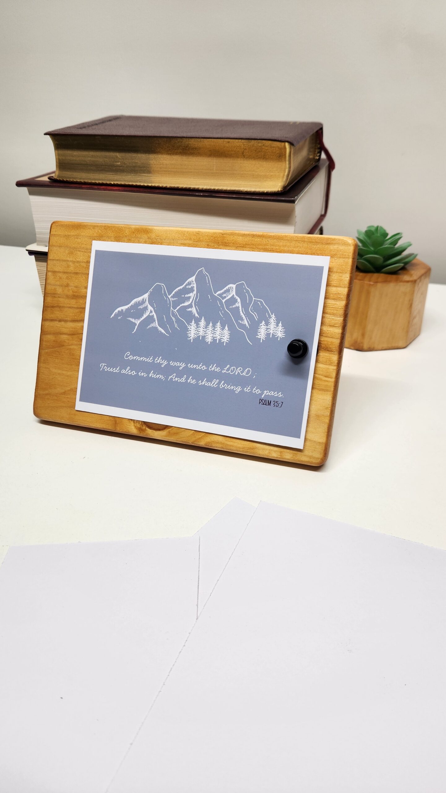 Wooden Picture Frame (Handmade) - with Magnetic Holders